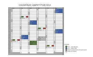 Então fica assim o novo calendário de competições 2013